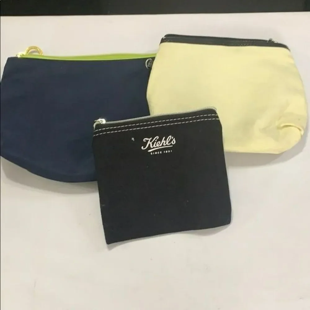 Set of three Zippered‎ Cosmetics kiehls bags